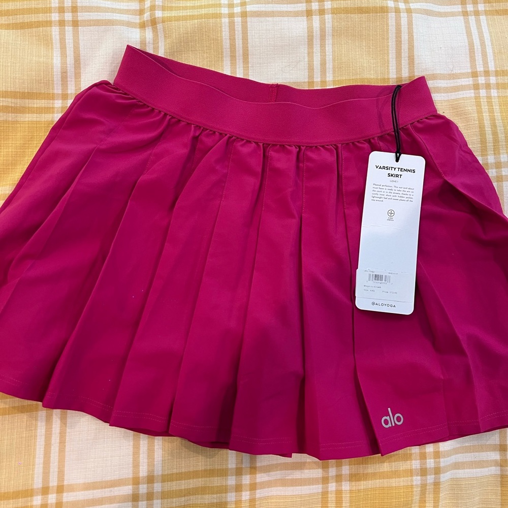 Alo varsity tennis skirt pink